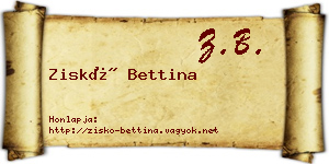 Ziskó Bettina névjegykártya